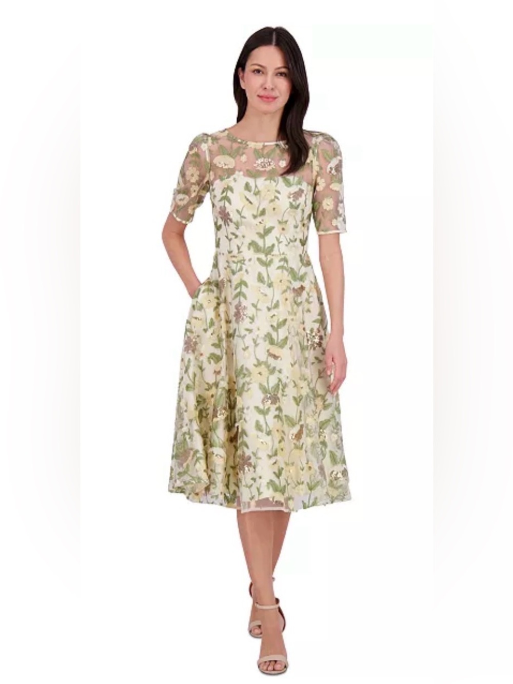 Eliza J return From Macy’s
Women's Embroidered Puff-Sleeve Fit &
Flare
